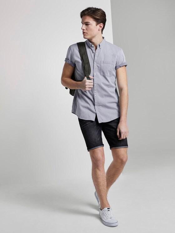 Strukturiertes Kurzarmhemd mit Brusttasche - Männer - Sky-Captain Blue Strukturiertes Kurzarmhemd mit Brusttasche - Männer - Sky-Captain Blue - 3 - TOM TAILOR Denim