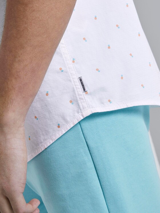 Strukturiertes Kurzarmhemd mit Brusttasche - Männer - white multi pineapple print Strukturiertes Kurzarmhemd mit Brusttasche - Männer - white multi pineapple print - 10 - TOM TAILOR Denim