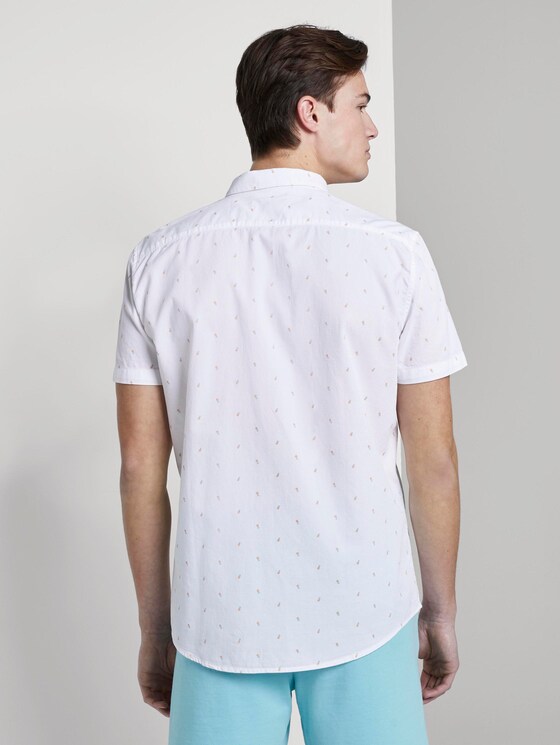Strukturiertes Kurzarmhemd mit Brusttasche - Männer - white multi pineapple print Strukturiertes Kurzarmhemd mit Brusttasche - Männer - white multi pineapple print - 2 - TOM TAILOR Denim
