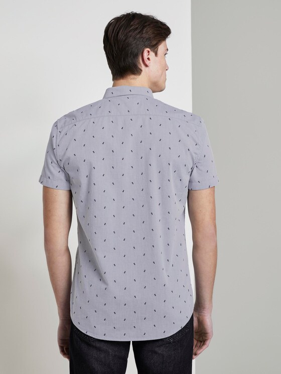 Textured short-sleeved shirt with a chest pocket - Men - navy pineapple print Textured short-sleeved shirt with a chest pocket - Men - navy pineapple print - 2 - TOM TAILOR Denim