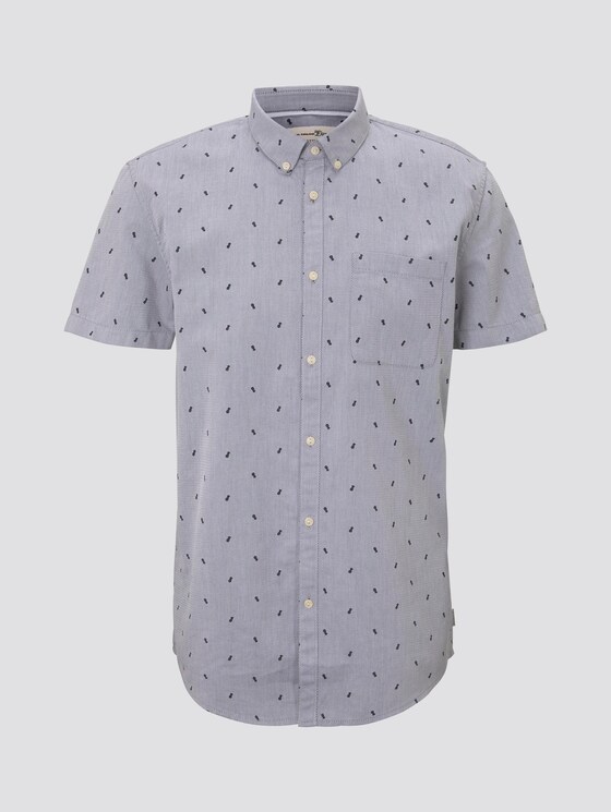 Textured short-sleeved shirt with a chest pocket - Men - navy pineapple print Textured short-sleeved shirt with a chest pocket - Men - navy pineapple print - 7 - TOM TAILOR Denim