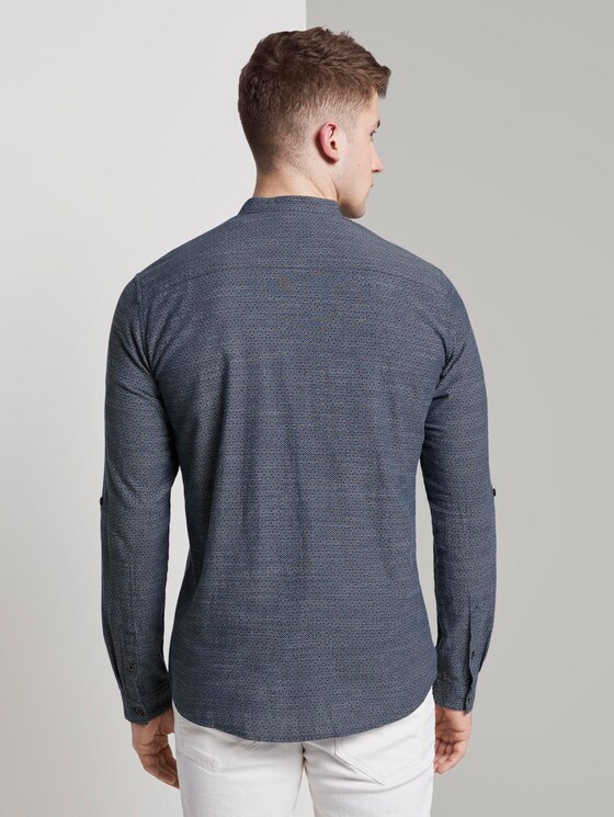 Gemustertes Hemd mit Turn-Ups und Mao-Kragen - Männer - navy country print Gemustertes Hemd mit Turn-Ups und Mao-Kragen - Männer - navy country print - 2 - TOM TAILOR Denim