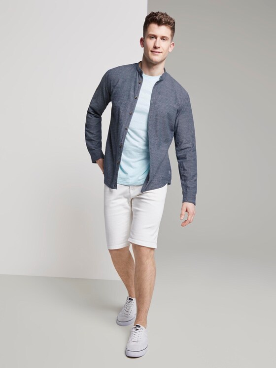 Gemustertes Hemd mit Turn-Ups und Mao-Kragen - Männer - navy country print Gemustertes Hemd mit Turn-Ups und Mao-Kragen - Männer - navy country print - 3 - TOM TAILOR Denim