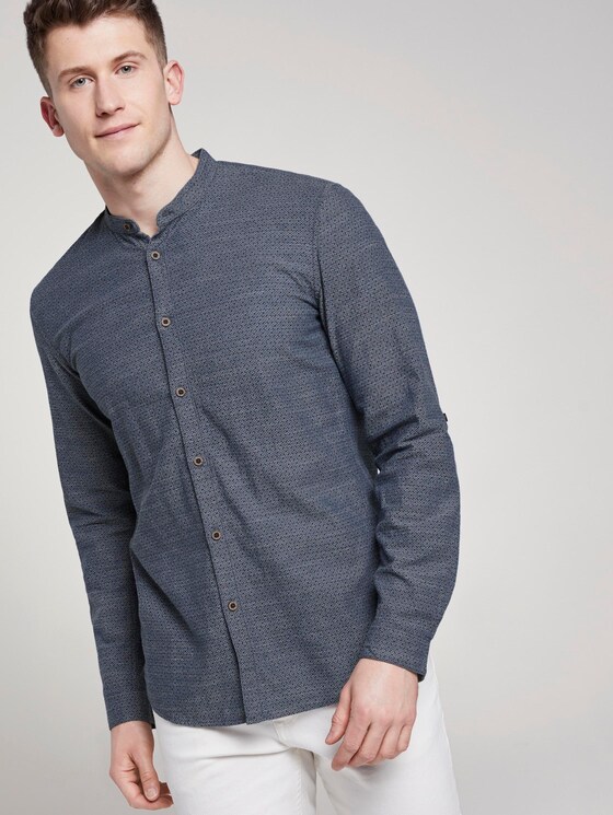 Gemustertes Hemd mit Turn-Ups und Mao-Kragen - Männer - navy country print Gemustertes Hemd mit Turn-Ups und Mao-Kragen - Männer - navy country print - 5 - TOM TAILOR Denim