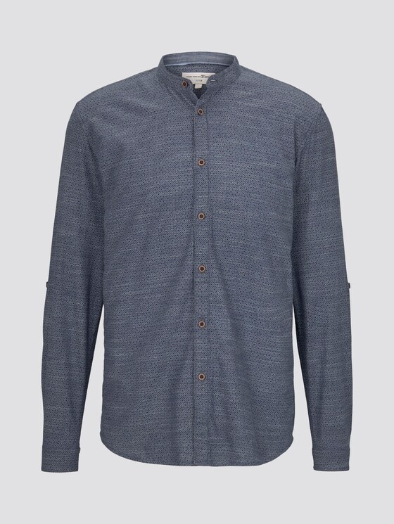 Gemustertes Hemd mit Turn-Ups und Mao-Kragen - Männer - navy country print Gemustertes Hemd mit Turn-Ups und Mao-Kragen - Männer - navy country print - 7 - TOM TAILOR Denim