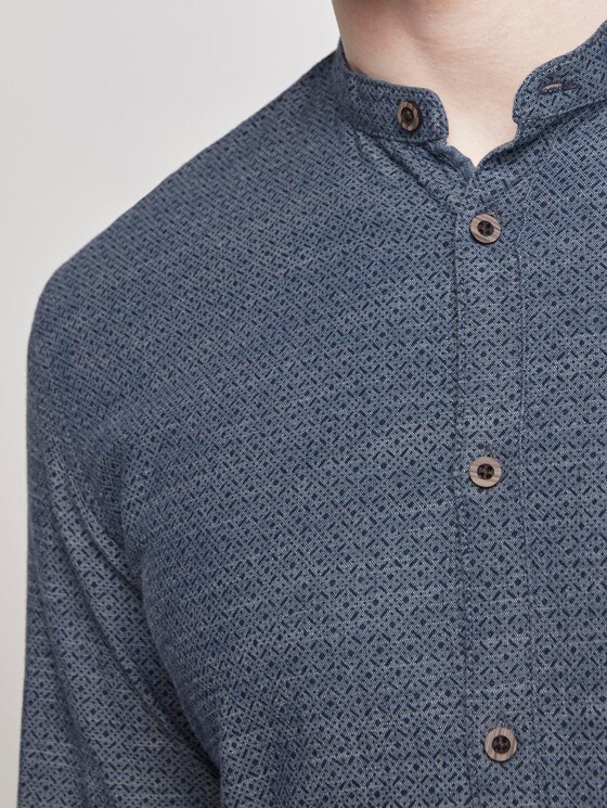 Gemustertes Hemd mit Turn-Ups und Mao-Kragen - Männer - navy country print Gemustertes Hemd mit Turn-Ups und Mao-Kragen - Männer - navy country print - 9 - TOM TAILOR Denim