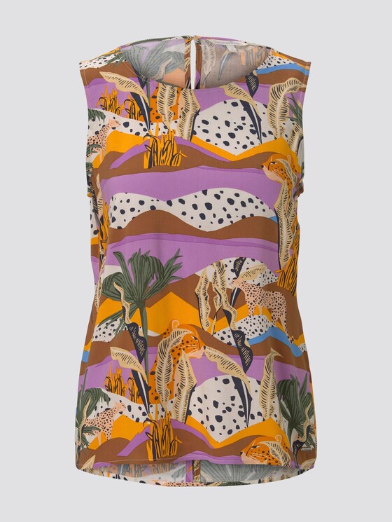 Ärmellose Bluse mit exotischem Print - Frauen - tropical print Ärmellose Bluse mit exotischem Print - Frauen - tropical print - 7 - TOM TAILOR Denim