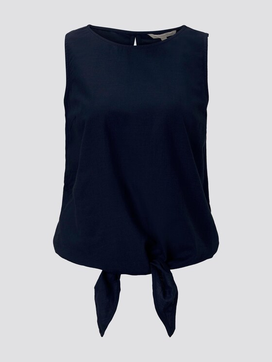 Top met knoopdetail - Vrouwen - Real Navy Blue Top met knoopdetail - Vrouwen - Real Navy Blue - 7 - TOM TAILOR Denim