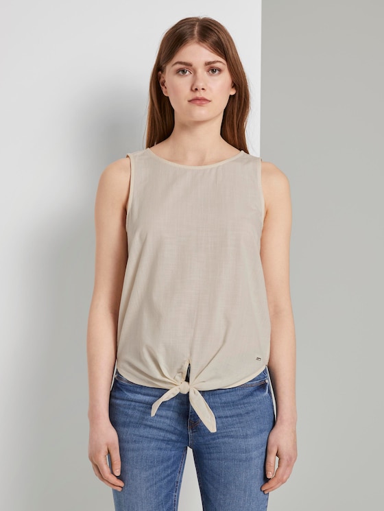 Top met knoopdetail - Vrouwen - soft creme beige Top met knoopdetail - Vrouwen - soft creme beige - 1 - TOM TAILOR Denim