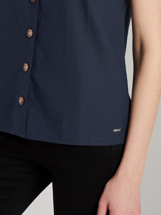 Top mit V-Ausschnitt - Frauen - Real Navy Blue Top mit V-Ausschnitt - Frauen - Real Navy Blue - 10 - TOM TAILOR Denim