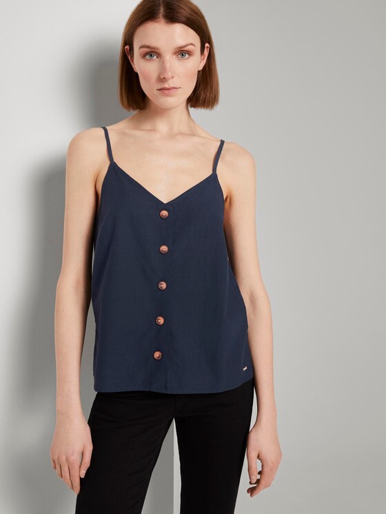 Top mit V-Ausschnitt - Frauen - Real Navy Blue Top mit V-Ausschnitt - Frauen - Real Navy Blue - 5 - TOM TAILOR Denim