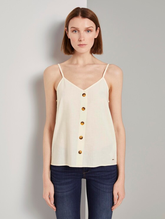 Top mit V-Ausschnitt - Frauen - soft creme beige Top mit V-Ausschnitt - Frauen - soft creme beige - 1 - TOM TAILOR Denim