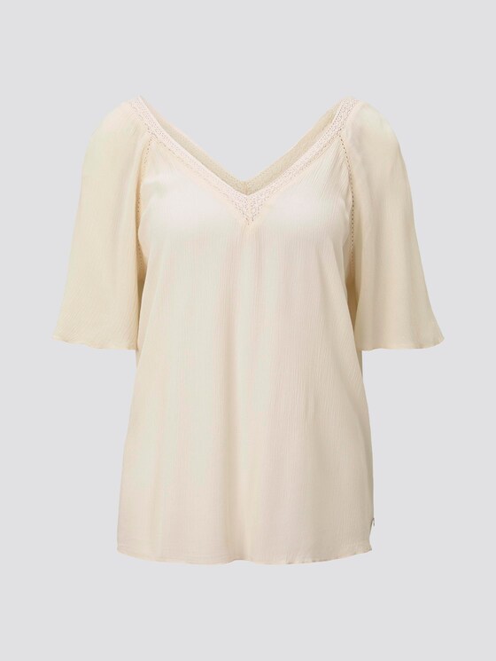 Bluse aus Viskose-Crêpe in A-Shape - Frauen - soft creme beige Bluse aus Viskose-Crêpe in A-Shape - Frauen - soft creme beige - 7 - TOM TAILOR Denim