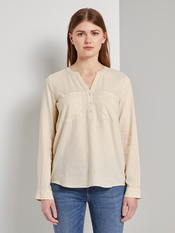 Tunika mit Turn-Ups - Frauen - soft creme beige Tunika mit Turn-Ups - Frauen - soft creme beige - 1 - TOM TAILOR Denim