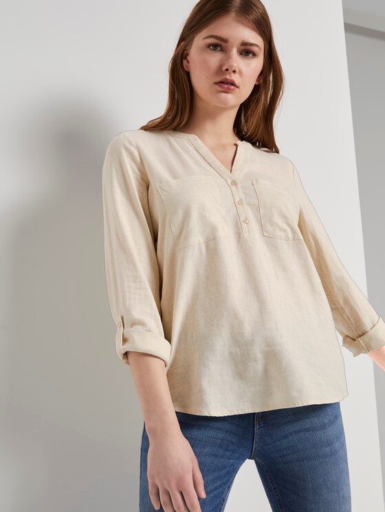 Tunika mit Turn-Ups - Frauen - soft creme beige Tunika mit Turn-Ups - Frauen - soft creme beige - 5 - TOM TAILOR Denim