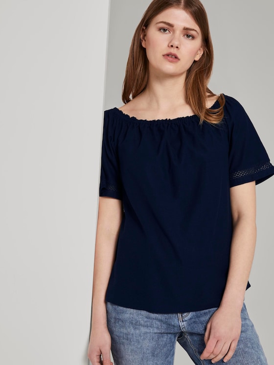 Carmenbluse - Frauen - Real Navy Blue Carmenbluse - Frauen - Real Navy Blue - 5 - TOM TAILOR Denim