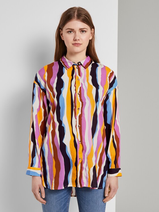 Gemusterte Oversized Bluse - Frauen - wavy multicolor stripes Gemusterte Oversized Bluse - Frauen - wavy multicolor stripes - 1 - TOM TAILOR Denim