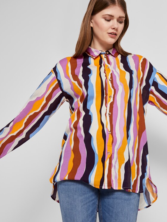 Gemusterte Oversized Bluse - Frauen - wavy multicolor stripes Gemusterte Oversized Bluse - Frauen - wavy multicolor stripes - 5 - TOM TAILOR Denim