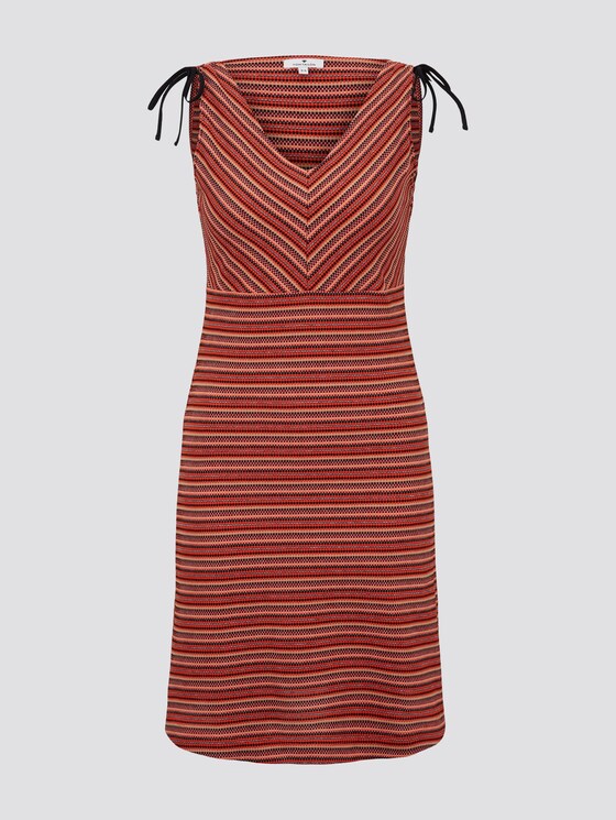Gemustertes Kleid mit Schulter-Detail - Frauen - red structure Gemustertes Kleid mit Schulter-Detail - Frauen - red structure - 7 - TOM TAILOR