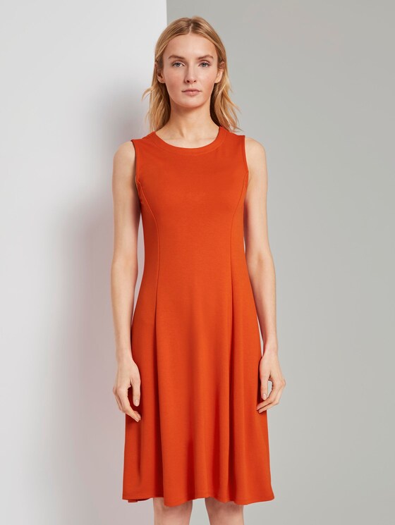 Jersey dress with Vienna seams - Women - strong flame orange Jersey dress with Vienna seams - Women - strong flame orange - 1 - TOM TAILOR