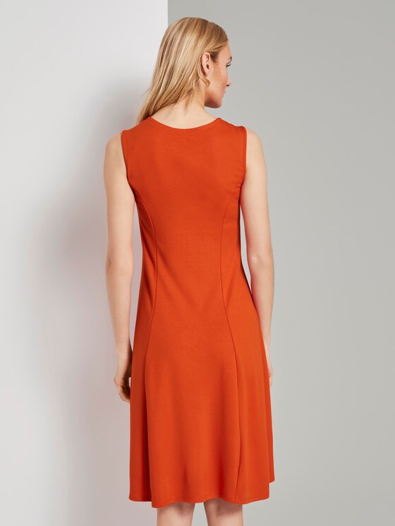 Jersey dress with Vienna seams - Women - strong flame orange Jersey dress with Vienna seams - Women - strong flame orange - 2 - TOM TAILOR