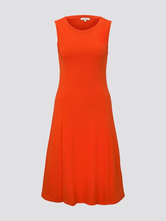 Jersey dress with Vienna seams - Women - strong flame orange Jersey dress with Vienna seams - Women - strong flame orange - 7 - TOM TAILOR