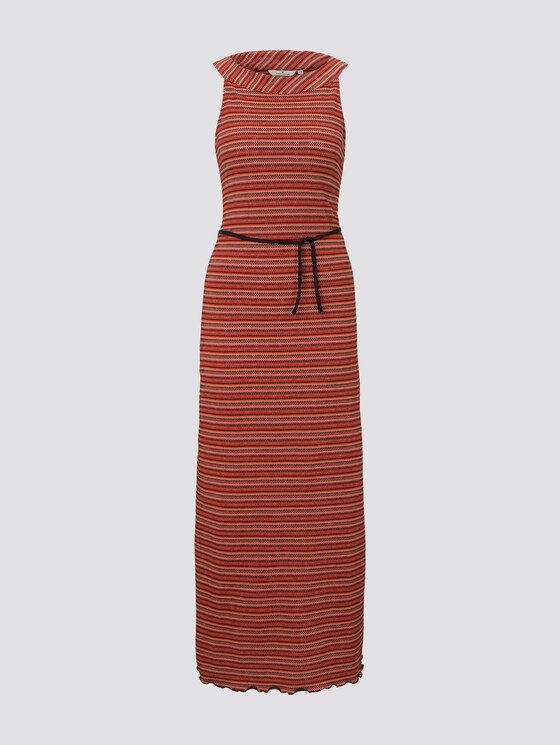 Gemustertes Neckholder-Maxikleid mit Bindegürtel - Frauen - red structure Gemustertes Neckholder-Maxikleid mit Bindegürtel - Frauen - red structure - 7 - TOM TAILOR
