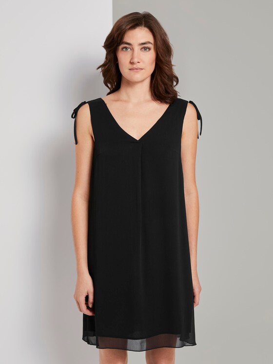 Ärmelloses Chiffon-Kleid mit Schulter-Detail - Frauen - Deep Black Ärmelloses Chiffon-Kleid mit Schulter-Detail - Frauen - Deep Black - 1 - TOM TAILOR