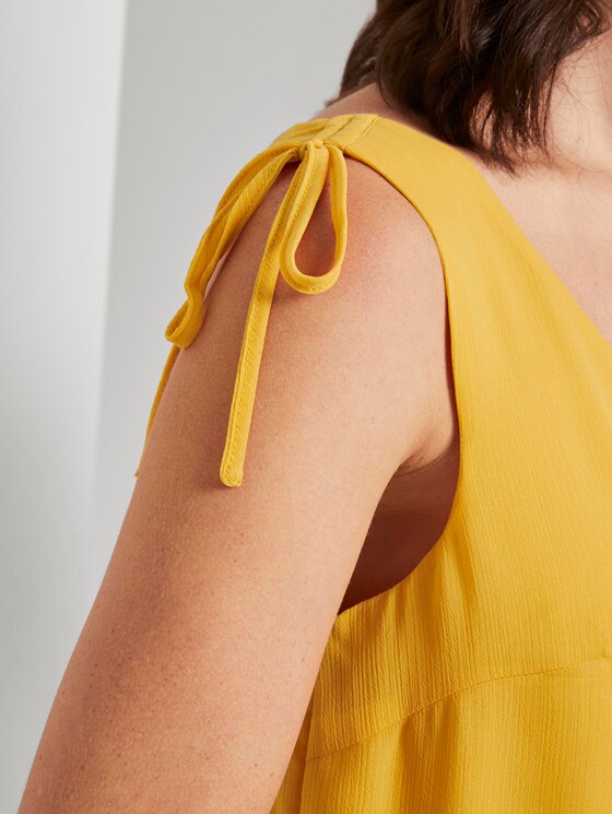 Ärmelloses Chiffon-Kleid mit Schulter-Detail - Frauen - deep golden yellow Ärmelloses Chiffon-Kleid mit Schulter-Detail - Frauen - deep golden yellow - 9 - TOM TAILOR