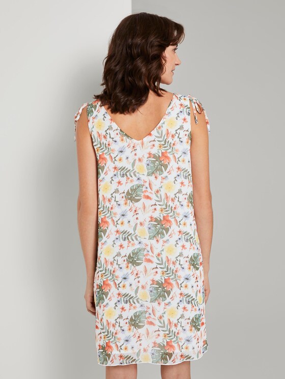 Ärmelloses Chiffon-Kleid mit Schulter-Detail - Frauen - white watercolor flower design Ärmelloses Chiffon-Kleid mit Schulter-Detail - Frauen - white watercolor flower design - 2 - TOM TAILOR
