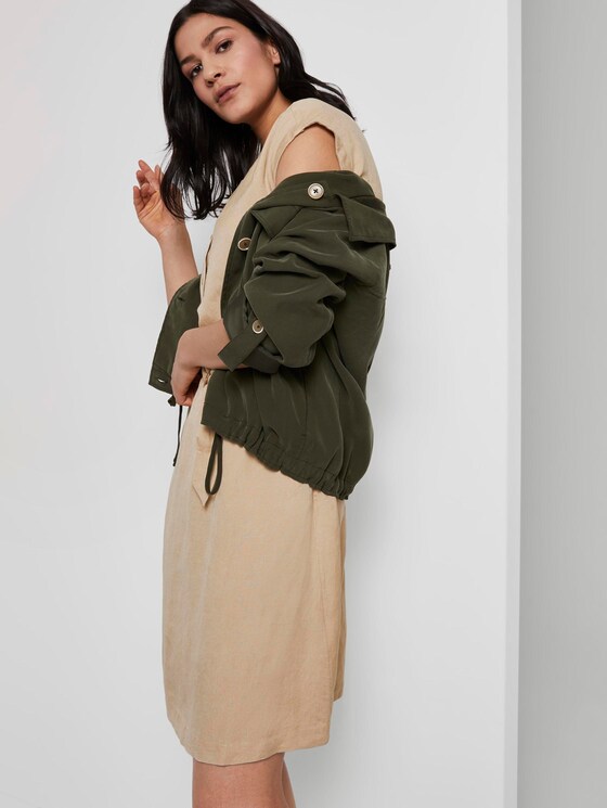 Linnen Blend Shirt Jurk - Vrouwen - cream toffee Linnen Blend Shirt Jurk - Vrouwen - cream toffee - 5 - TOM TAILOR