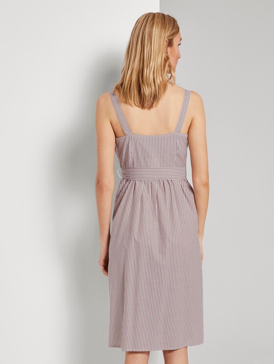 Sommerliches Kleid mit Streifenmuster - Frauen - brown white vertical stripe Sommerliches Kleid mit Streifenmuster - Frauen - brown white vertical stripe - 2 - TOM TAILOR