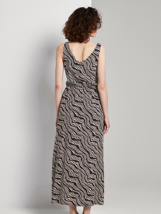 Ärmelloses Maxikleid mit Ring-Detail - Frauen - black wavy design Ärmelloses Maxikleid mit Ring-Detail - Frauen - black wavy design - 2 - TOM TAILOR
