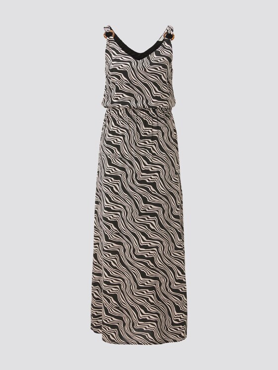 Ärmelloses Maxikleid mit Ring-Detail - Frauen - black wavy design Ärmelloses Maxikleid mit Ring-Detail - Frauen - black wavy design - 7 - TOM TAILOR