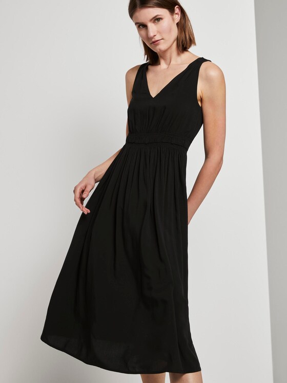 Midikleid mit Smocking-Detail - Frauen - Deep Black Midikleid mit Smocking-Detail - Frauen - Deep Black - 5 - TOM TAILOR