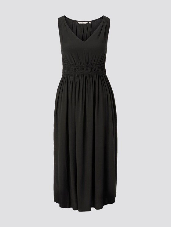 Midikleid mit Smocking-Detail - Frauen - Deep Black Midikleid mit Smocking-Detail - Frauen - Deep Black - 7 - TOM TAILOR
