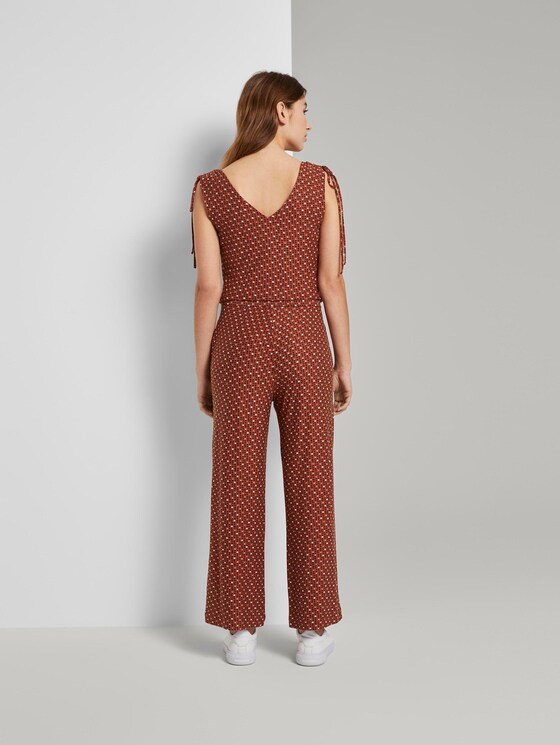 Culotte-Jumpsuit mit Schleifendetail - Frauen - brown geometric design Culotte-Jumpsuit mit Schleifendetail - Frauen - brown geometric design - 2 - TOM TAILOR