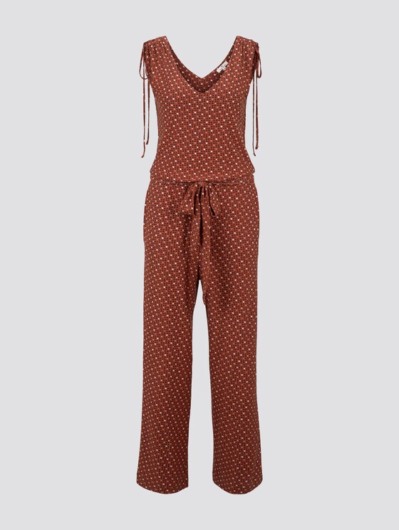 Culotte-Jumpsuit mit Schleifendetail - Frauen - brown geometric design Culotte-Jumpsuit mit Schleifendetail - Frauen - brown geometric design - 7 - TOM TAILOR