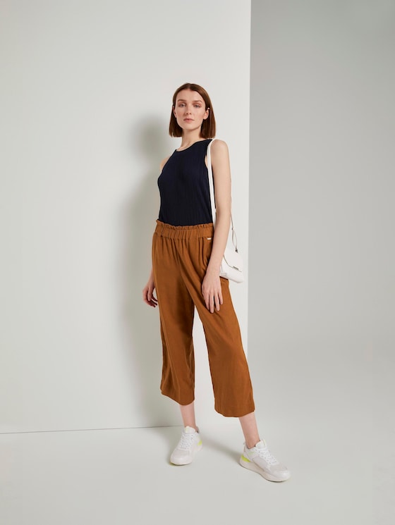 Culotte mit elastischem Bund - Frauen - mango brown Culotte mit elastischem Bund - Frauen - mango brown - 3 - TOM TAILOR Denim