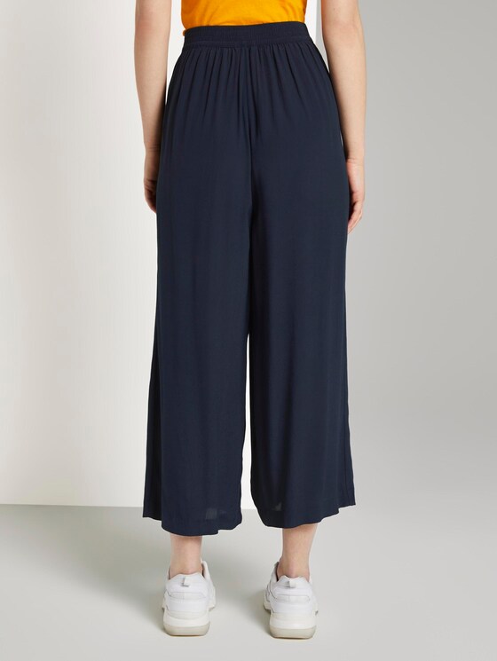 Stromende culotte met stropdas riem - Vrouwen - Real Navy Blue Stromende culotte met stropdas riem - Vrouwen - Real Navy Blue - 2 - TOM TAILOR Denim