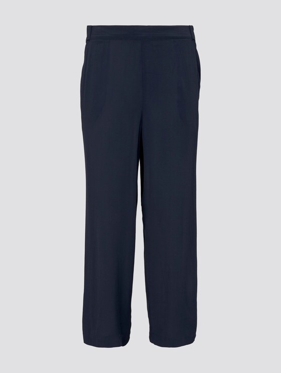 Stromende culotte met stropdas riem - Vrouwen - Real Navy Blue Stromende culotte met stropdas riem - Vrouwen - Real Navy Blue - 7 - TOM TAILOR Denim