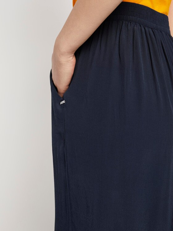 Stromende culotte met stropdas riem - Vrouwen - Real Navy Blue Stromende culotte met stropdas riem - Vrouwen - Real Navy Blue - 9 - TOM TAILOR Denim