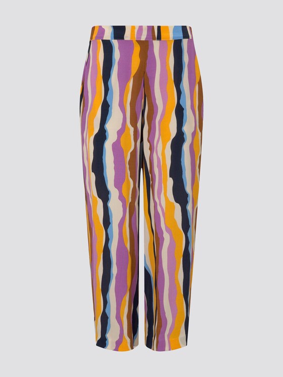 Fließende Culotte mit Bindegürtel - Frauen - wavy multicolor stripes Fließende Culotte mit Bindegürtel - Frauen - wavy multicolor stripes - 7 - TOM TAILOR Denim