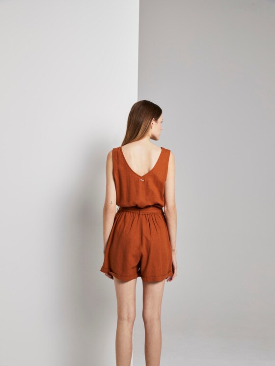 Sleeveless jumpsuit with a belt - Women - mango brown Sleeveless jumpsuit with a belt - Women - mango brown - 2 - TOM TAILOR Denim