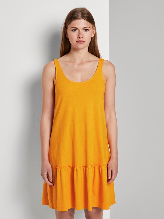 Kleid mit Rücken-Detail und Rüschung - Frauen - orange yellow Kleid mit Rücken-Detail und Rüschung - Frauen - orange yellow - 1 - TOM TAILOR Denim