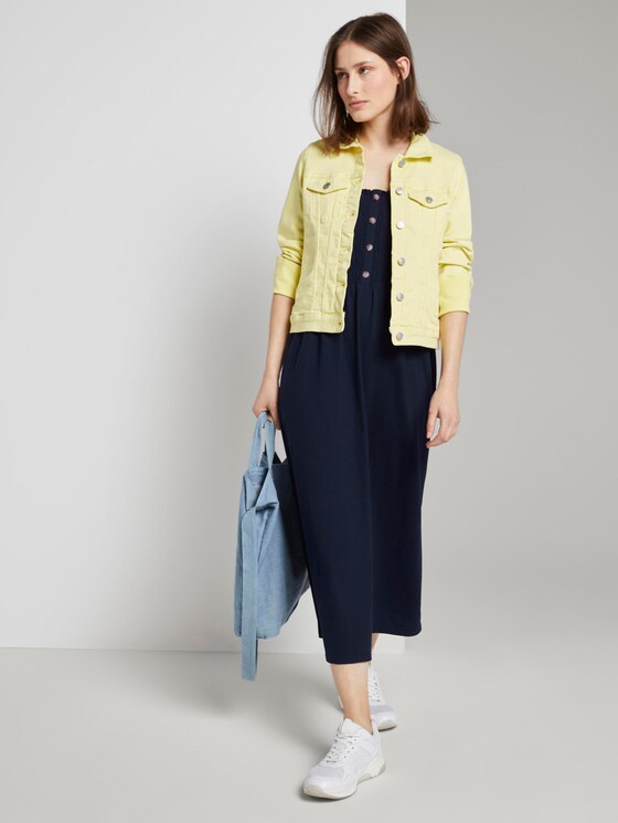 Midi dress with ruffles - Women - Real Navy Blue Midi dress with ruffles - Women - Real Navy Blue - 3 - TOM TAILOR Denim