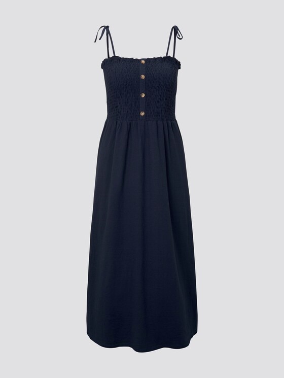 Midi dress with ruffles - Women - Real Navy Blue Midi dress with ruffles - Women - Real Navy Blue - 7 - TOM TAILOR Denim