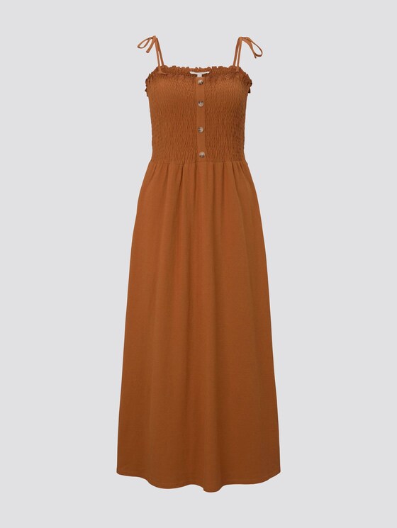 Midikleid mit Raffungen - Frauen - mango brown Midikleid mit Raffungen - Frauen - mango brown - 7 - TOM TAILOR Denim