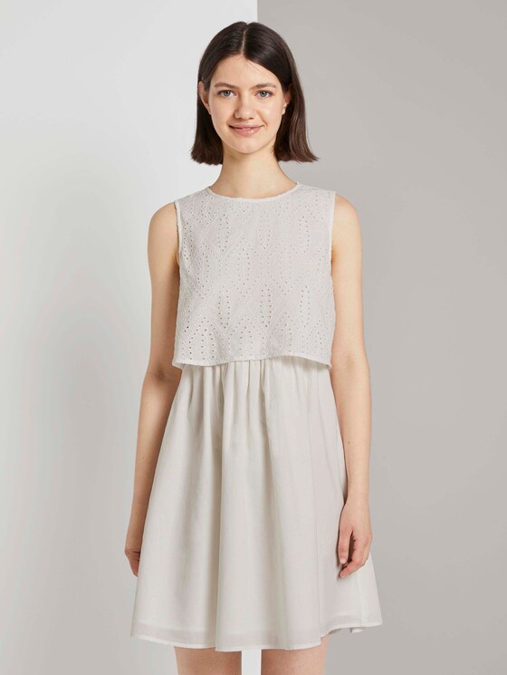 Minikleid im Struktur-Mix - Frauen - Off White Minikleid im Struktur-Mix - Frauen - Off White - 1 - TOM TAILOR Denim