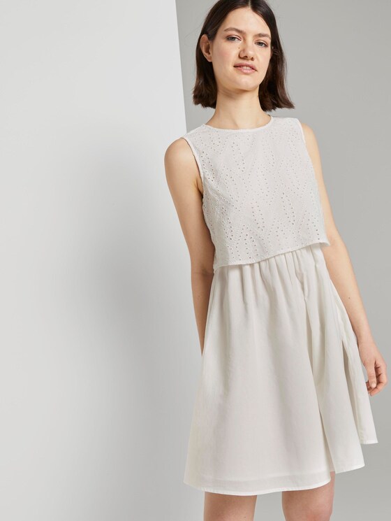 Minikleid im Struktur-Mix - Frauen - Off White Minikleid im Struktur-Mix - Frauen - Off White - 5 - TOM TAILOR Denim